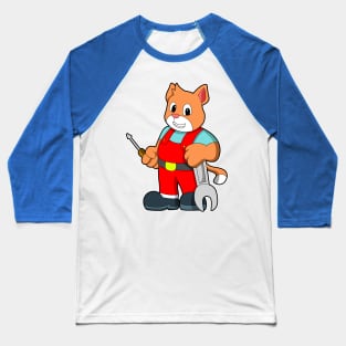 Cat as Mechatronics engineer with Tool Baseball T-Shirt